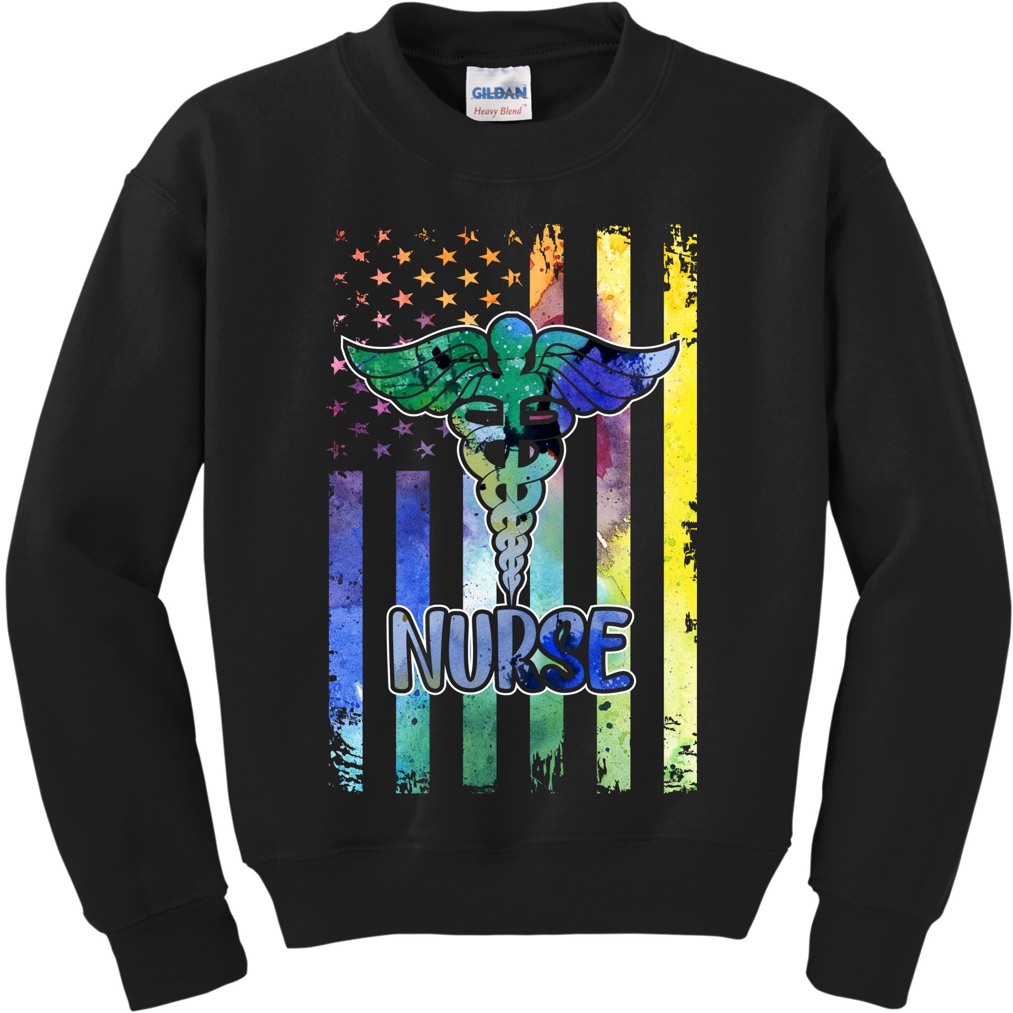 Nurse American Flag Kids Sweatshirt