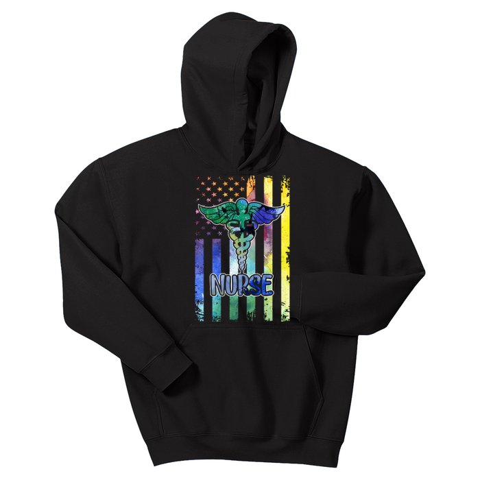 Nurse American Flag Kids Hoodie