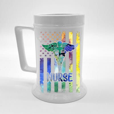 Nurse American Flag Beer Stein