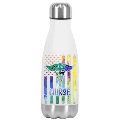 Nurse American Flag Stainless Steel Insulated Water Bottle