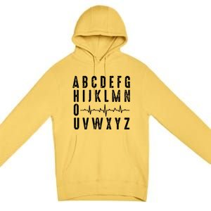 Nurse Abcs Funny Pqrst Ekg Heart Rhythm Gift Premium Pullover Hoodie