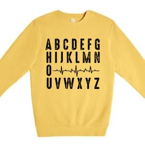 Nurse Abcs Funny Pqrst Ekg Heart Rhythm Gift Premium Crewneck Sweatshirt