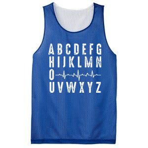 Nurse Abcs Funny Pqrst Ekg Heart Rhythm Gift Mesh Reversible Basketball Jersey Tank