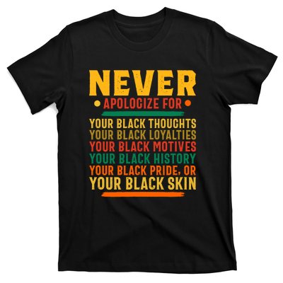 Never Apologize For Your Blackness T-Shirt