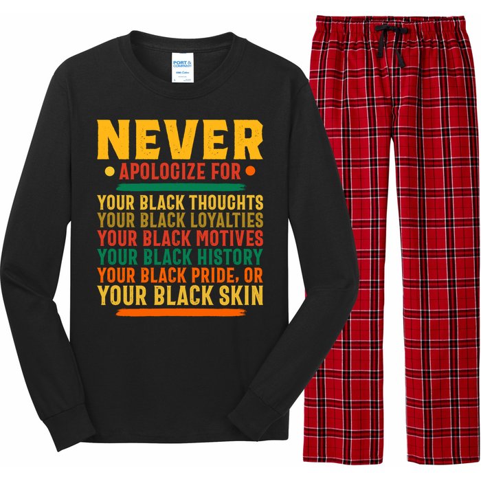 Never Apologize For Your Blackness Long Sleeve Pajama Set