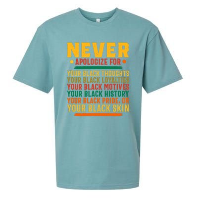 Never Apologize For Your Blackness Sueded Cloud Jersey T-Shirt