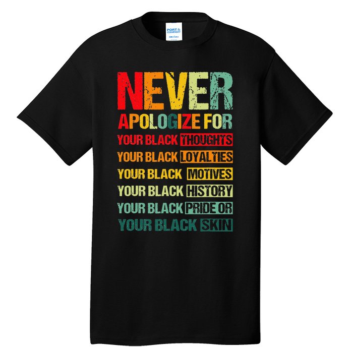 Never Apologize For Your Blackness Juneteenth Freedom 1865 Tall T-Shirt