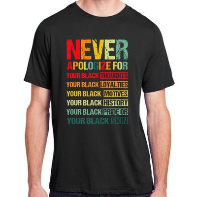 Never Apologize For Your Blackness Juneteenth Freedom 1865 Adult ChromaSoft Performance T-Shirt