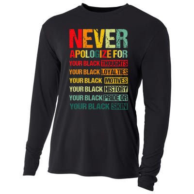 Never Apologize For Your Blackness Juneteenth Freedom 1865 Cooling Performance Long Sleeve Crew