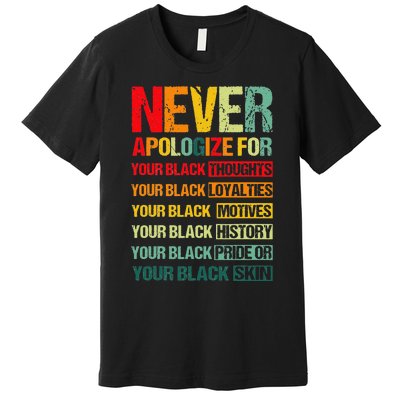 Never Apologize For Your Blackness Juneteenth Freedom 1865 Premium T-Shirt