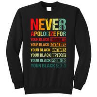 Never Apologize For Your Blackness Juneteenth Freedom 1865 Tall Sweatshirt