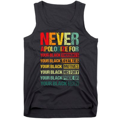 Never Apologize For Your Blackness Juneteenth Freedom 1865 Tank Top