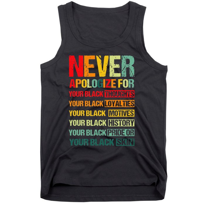 Never Apologize For Your Blackness Juneteenth Freedom 1865 Tank Top