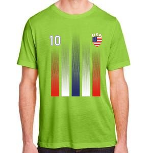 National America Flag American Soccer USA Jersey Fan 10 Adult ChromaSoft Performance T-Shirt