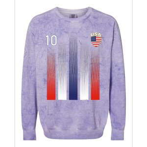 National America Flag American Soccer USA Jersey Fan 10 Colorblast Crewneck Sweatshirt