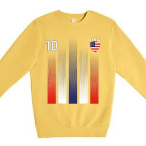 National America Flag American Soccer USA Jersey Fan 10 Premium Crewneck Sweatshirt