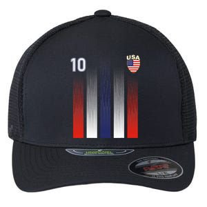 National America Flag American Soccer USA Jersey Fan 10 Flexfit Unipanel Trucker Cap