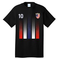 National America Flag American Soccer USA Jersey Fan 10 Tall T-Shirt