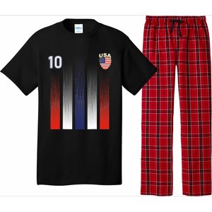 National America Flag American Soccer USA Jersey Fan 10 Pajama Set