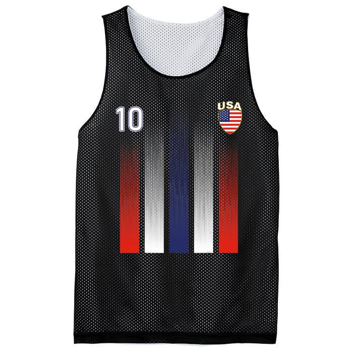 National America Flag American Soccer USA Jersey Fan 10 Mesh Reversible Basketball Jersey Tank