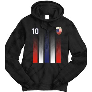 National America Flag American Soccer USA Jersey Fan 10 Tie Dye Hoodie