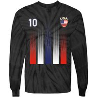 National America Flag American Soccer USA Jersey Fan 10 Tie-Dye Long Sleeve Shirt