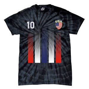 National America Flag American Soccer USA Jersey Fan 10 Tie-Dye T-Shirt