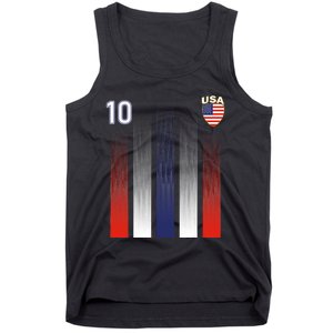 National America Flag American Soccer USA Jersey Fan 10 Tank Top