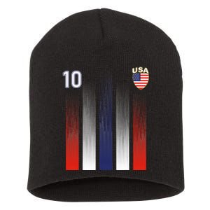 National America Flag American Soccer USA Jersey Fan 10 Short Acrylic Beanie