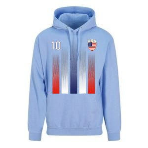 National America Flag American Soccer USA Jersey Fan 10 Unisex Surf Hoodie