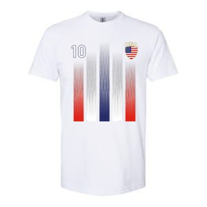 National America Flag American Soccer USA Jersey Fan 10 Softstyle CVC T-Shirt