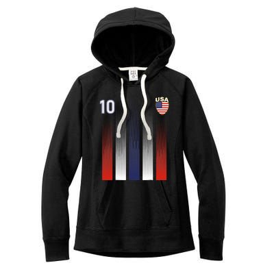 National America Flag American Soccer USA Jersey Fan Women's Fleece Hoodie