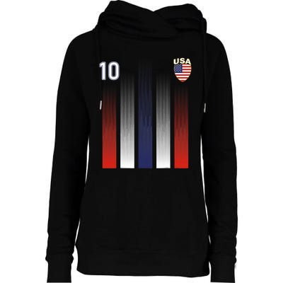 National America Flag American Soccer USA Jersey Fan Womens Funnel Neck Pullover Hood