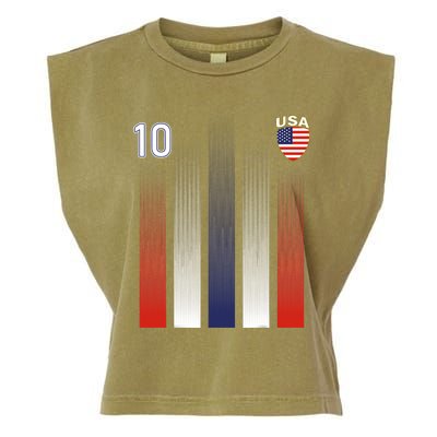 National America Flag American Soccer USA Jersey Fan Garment-Dyed Women's Muscle Tee