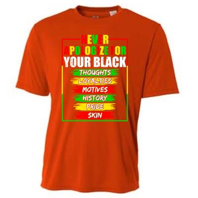 Never Apologize For Your Blackness Black History Juneteenth Gift Cooling Performance Crew T-Shirt