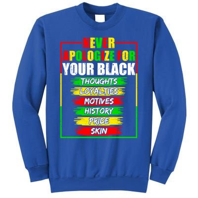 Never Apologize For Your Blackness Black History Juneteenth Gift Sweatshirt