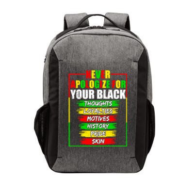 Never Apologize For Your Blackness Black History Juneteenth Gift Vector Backpack