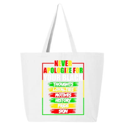 Never Apologize For Your Blackness Black History Juneteenth Gift 25L Jumbo Tote