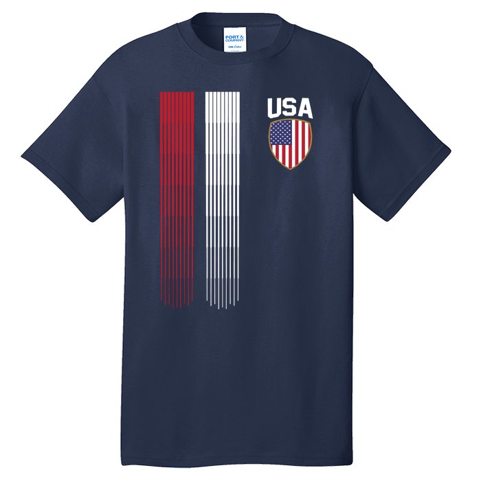 National America Flag USA American Football Fan Soccer Team Tall T-Shirt