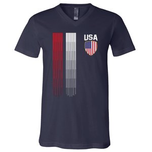 National America Flag USA American Football Fan Soccer Team V-Neck T-Shirt