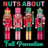 Nuts About Fall Prevention Funny Nutcracker Holiday Flat Bill Trucker Hat