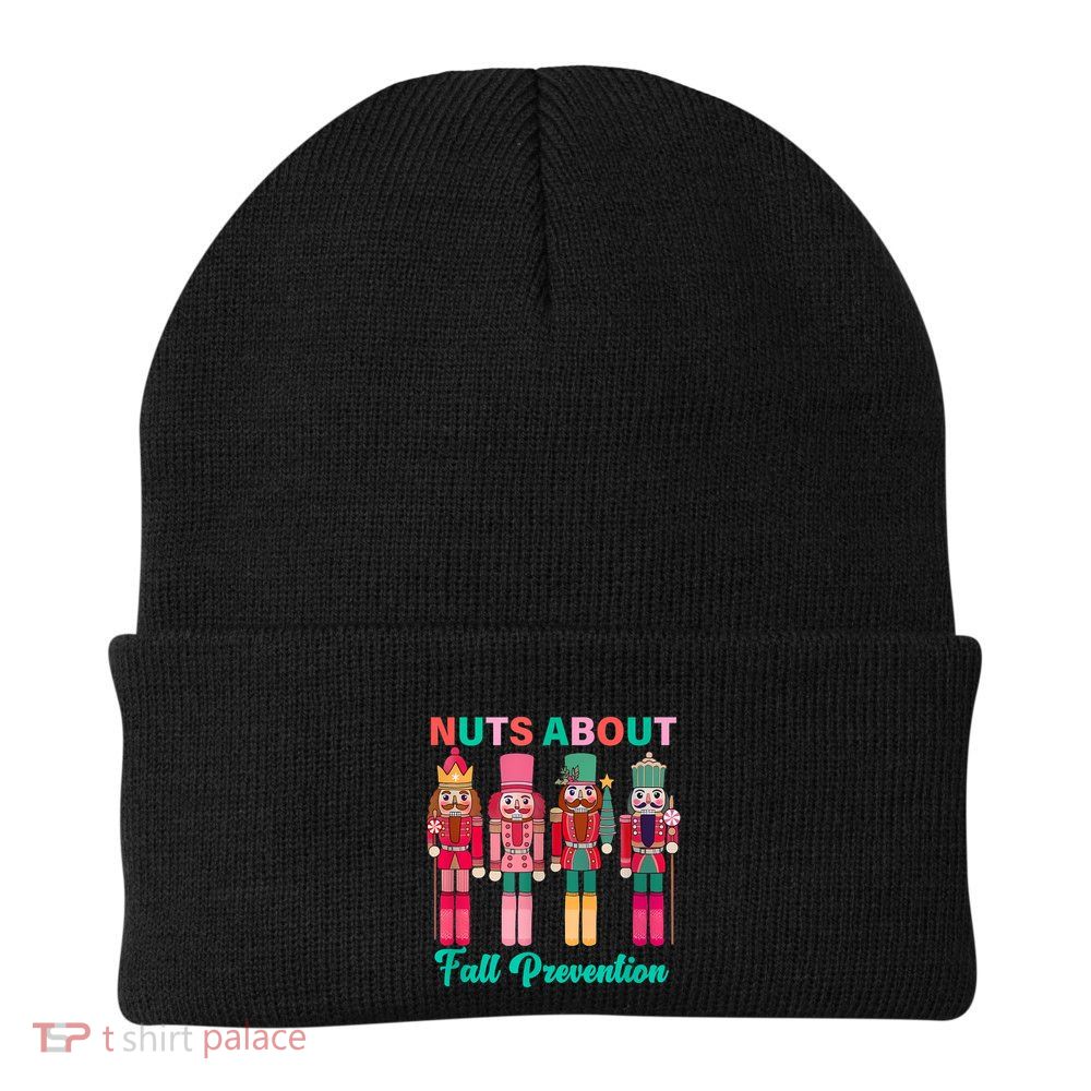 Nuts About Fall Prevention Funny Nutcracker Holiday Knit Cap Winter Beanie