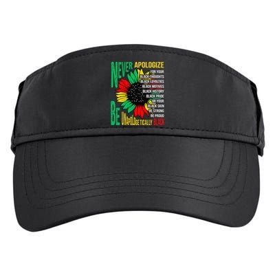 Never Apologize For Your Blackness Black History Juneteenth Adult Drive Performance Visor