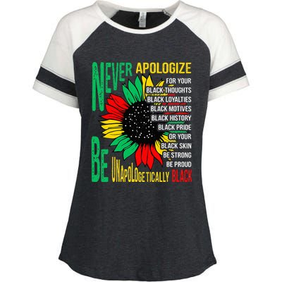 Never Apologize For Your Blackness Black History Juneteenth Enza Ladies Jersey Colorblock Tee