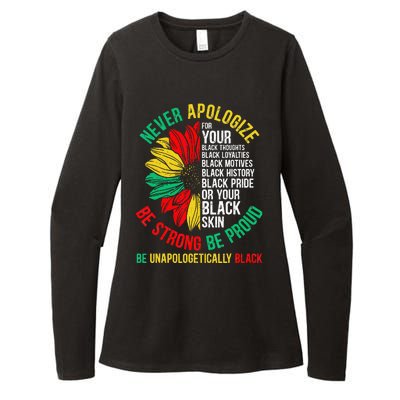 Never Apologize For Your Blackness Black History Juneteenth Womens CVC Long Sleeve Shirt