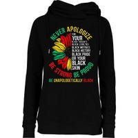 Never Apologize For Your Blackness Black History Juneteenth Womens Funnel Neck Pullover Hood