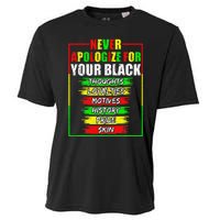 Never Apologize For Your Blackness Black History Juneteenth Cooling Performance Crew T-Shirt