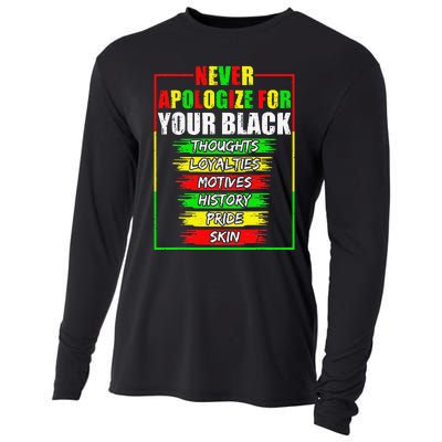 Never Apologize For Your Blackness Black History Juneteenth Cooling Performance Long Sleeve Crew