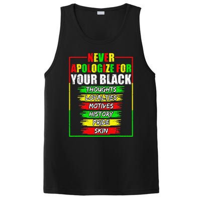 Never Apologize For Your Blackness Black History Juneteenth PosiCharge Competitor Tank