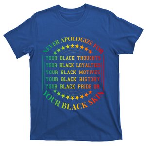 Never Apologize For Your Blackness Juneteenth Black History Gift T-Shirt